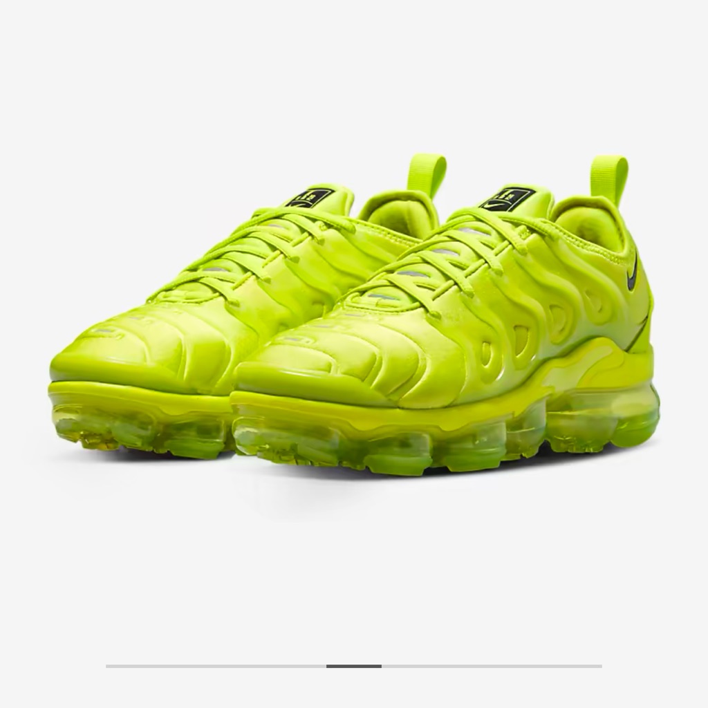 Nike Air Vapormax Plus  Womens 10  Atomic Green  Black Tennis Ball